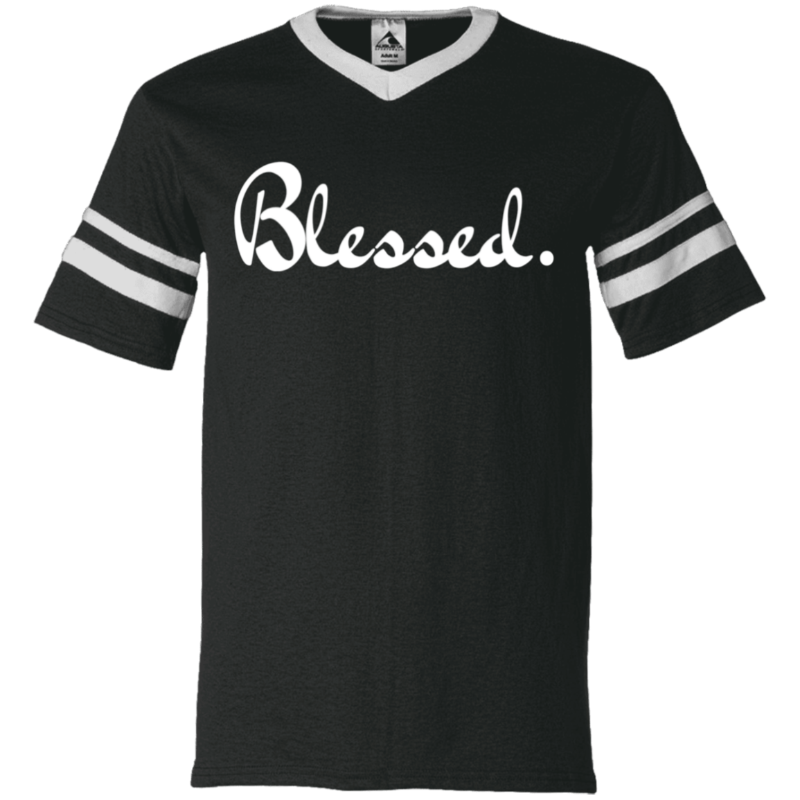 Blessed (in white) V-Neck Sleeve Stripe Jersey