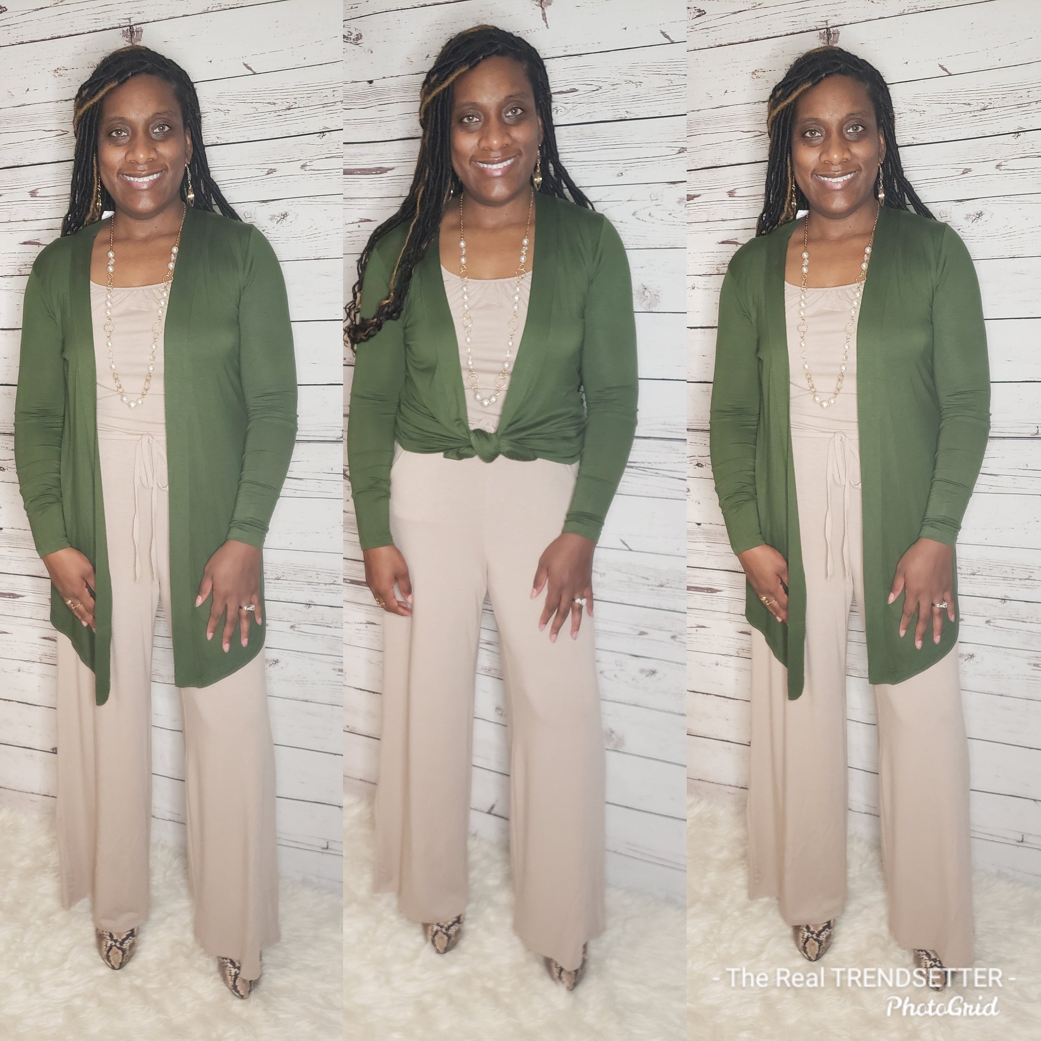 Army Green Cardigan (Regular & Plus Size)