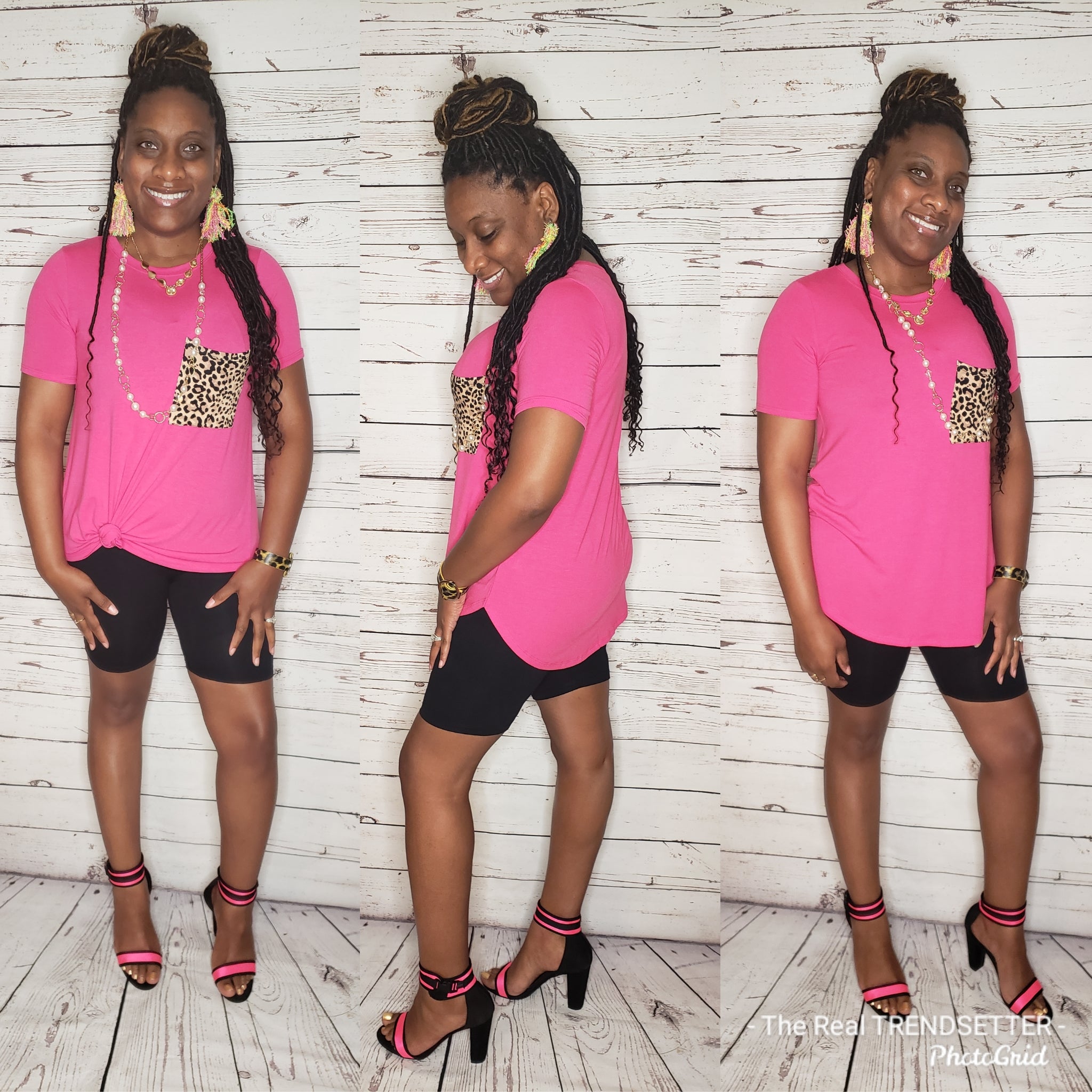 Leopard Pocket Shorts Set (Regular & Plus)