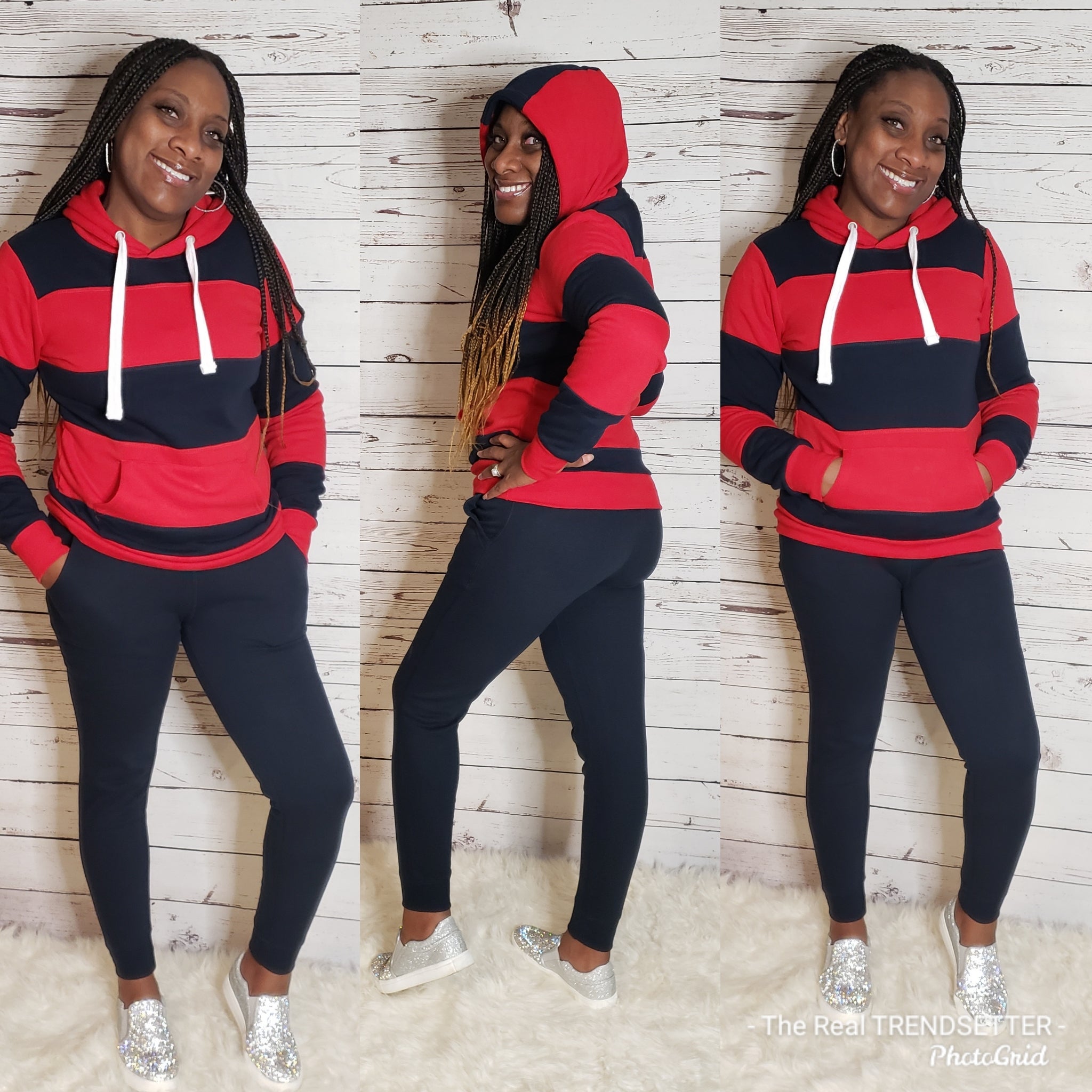 Red & Navy Jogger Set