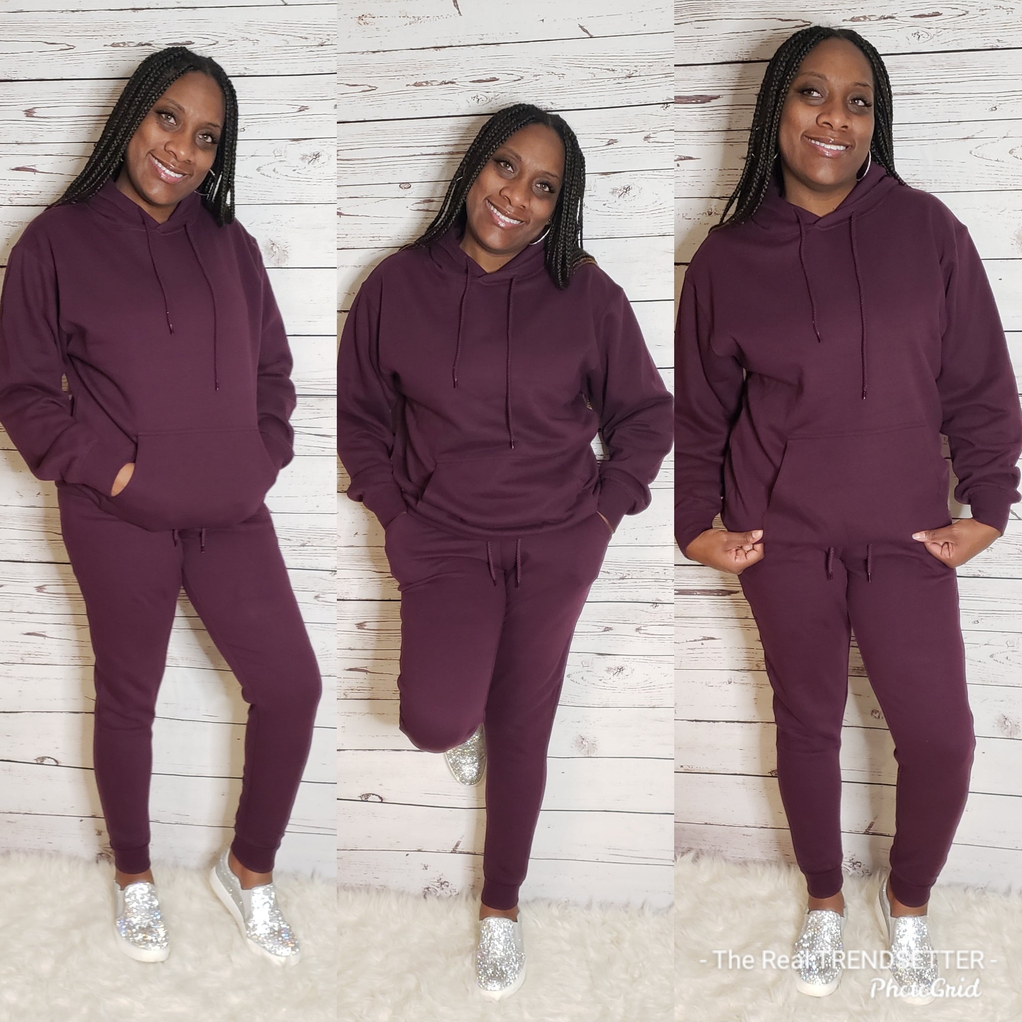 Oversized Plum Jogger Set