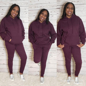 Oversized Plum Jogger Set