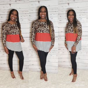 Leopard & Stripe SHIRT ONLY