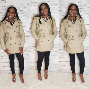 Khaki Short Trench Coat