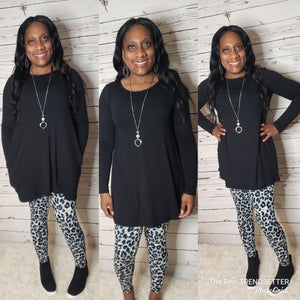 Black/Grey Leopard Legging Set