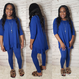 Bottom Ruffle Set (Mid Navy - Regular & Plus)