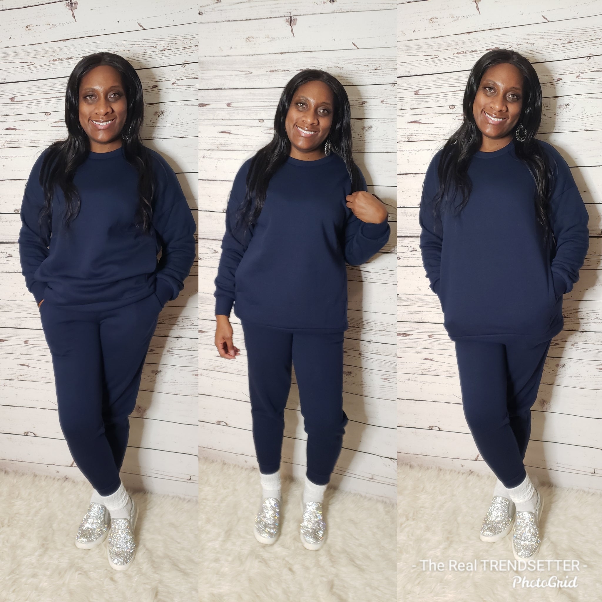 Navy Jogger Set (Regular & Plus)