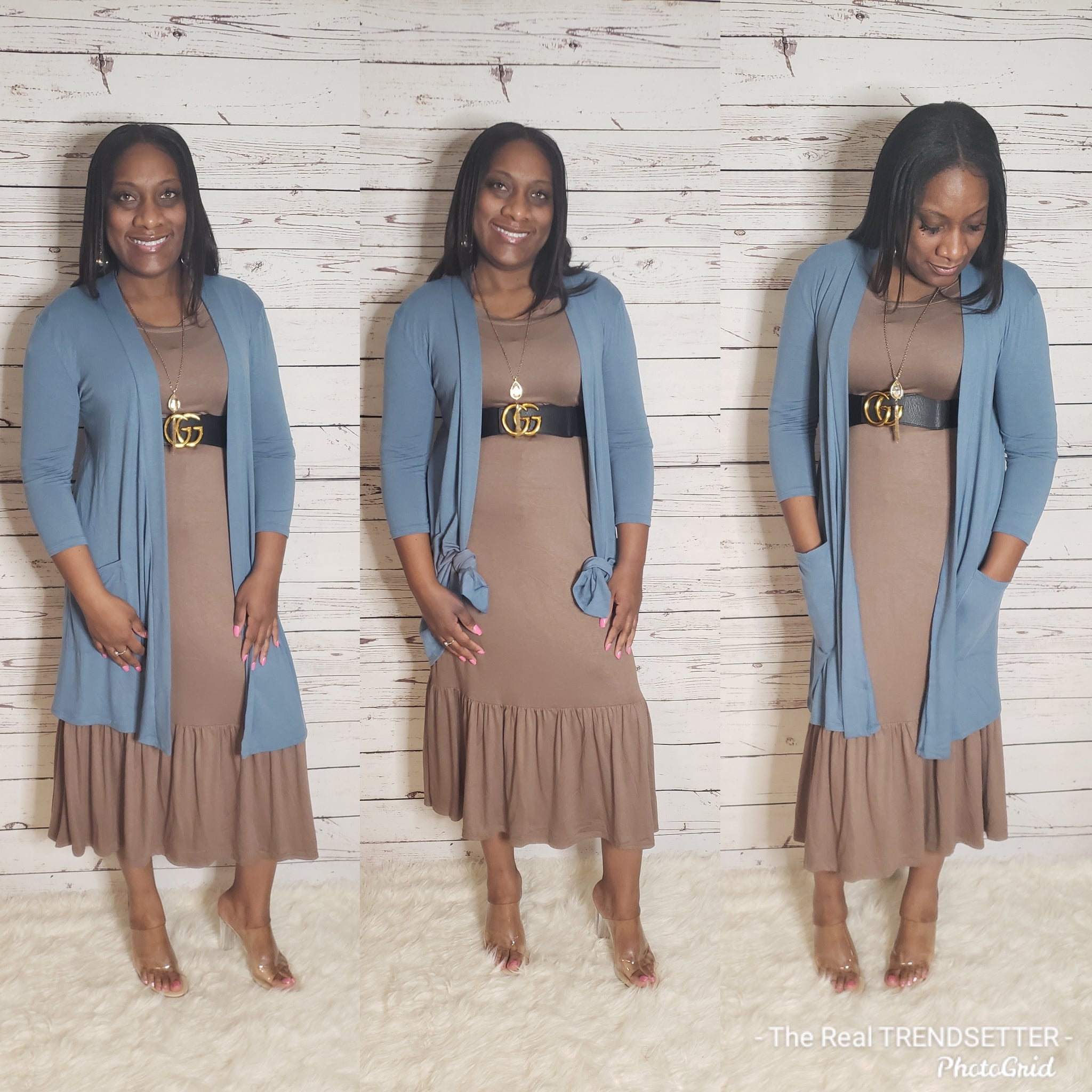 3/4 Sleeve Cardigan with Pockets (Titanium) !ON SALE!