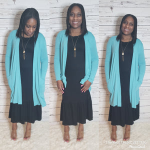 Long Sleeve Cardigan with Pockets (Ash Mint - Regular & Plus Size) !ON SALE!