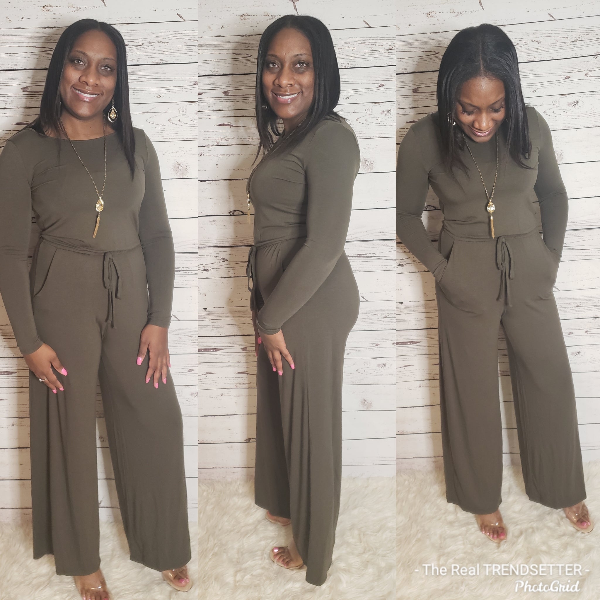 The Long Sleeve Essential Jumper (DK Olive- Regular & Plus Size)