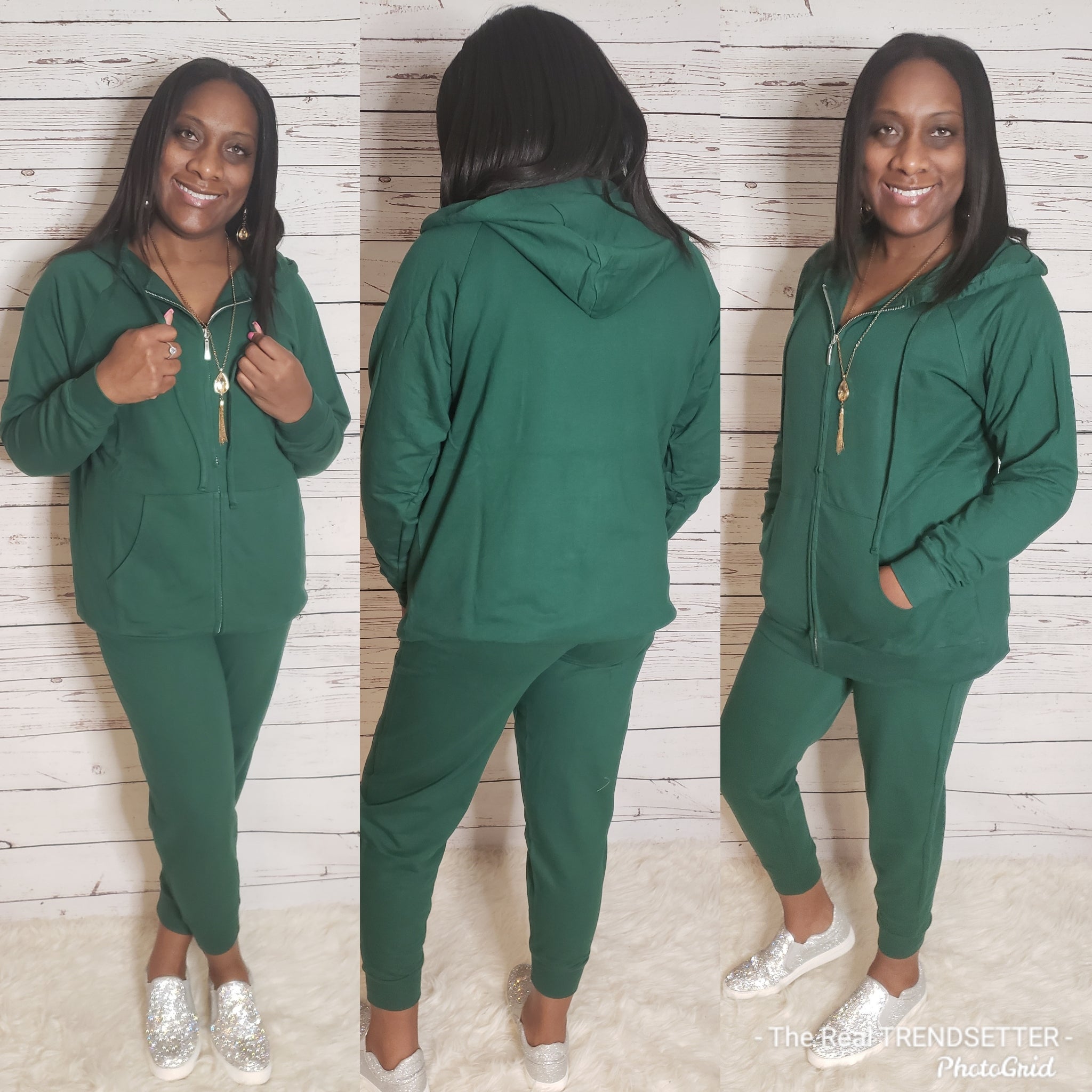 French Terry Cotton Jogger (DK Green -Regular & Plus)