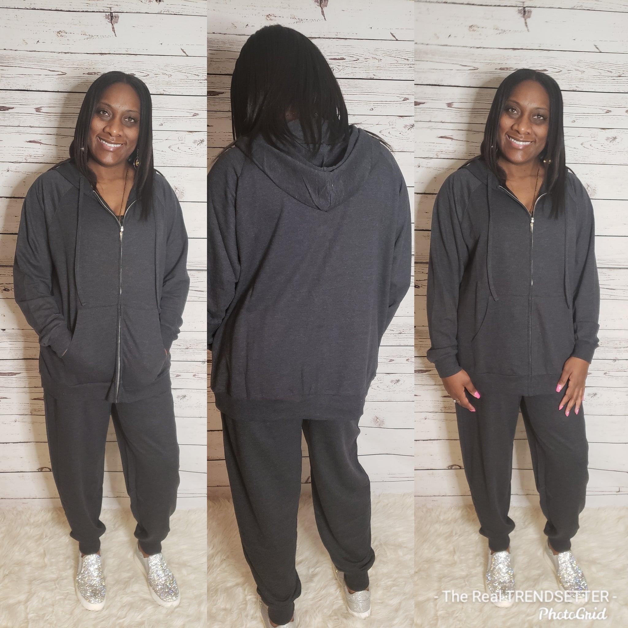 French Terry Cotton Jogger (Charcoal -Plus Size)