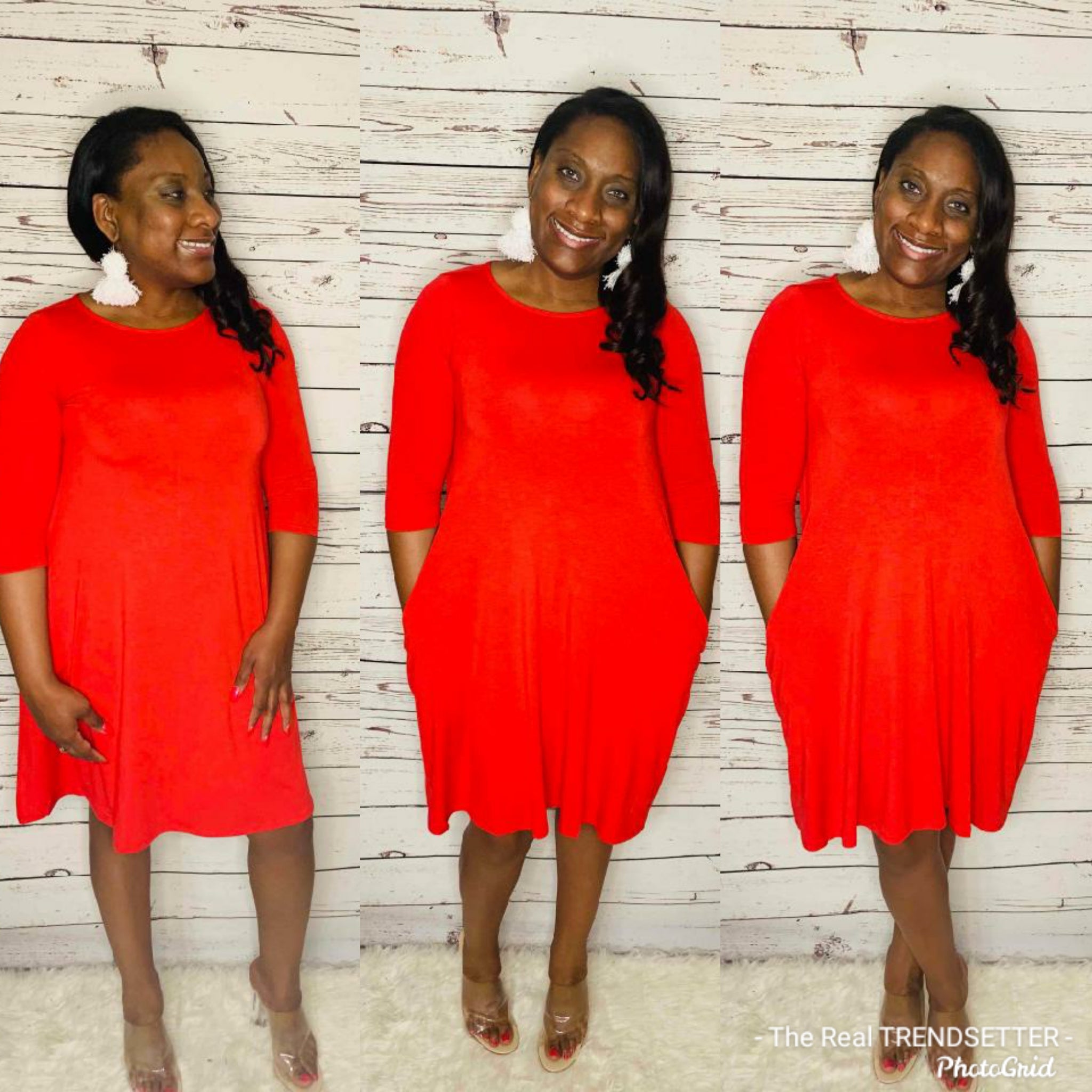 Rich Auntie Vibes Dress (Ruby- Regular & Plus)