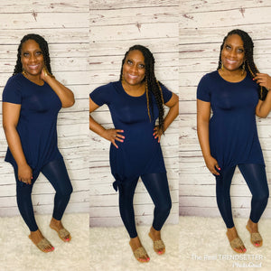 All Tied Up Leggings Set (Navy)